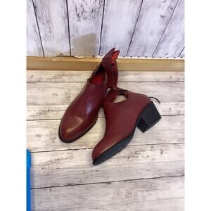 Indigor Women's Burgundy Solid Ankle Shootie Boot 7" Size 8